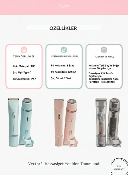 'Vector2' Hassas Bölgeler İçin Çift Başlıklı Tıraş Makinesi